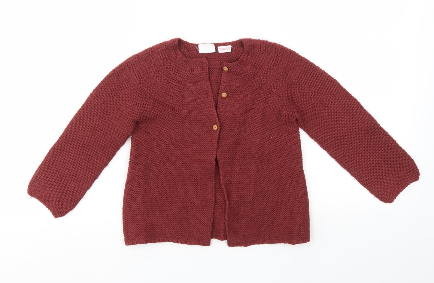 Zara Boys Red   Cardigan Jumper Size 4-5 Years