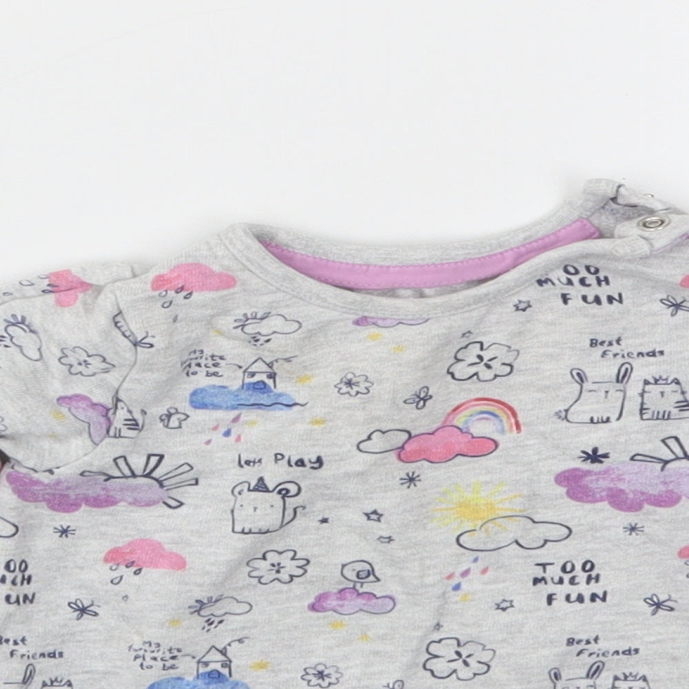 F&F Girls Multicoloured Geometric  Pullover Jumper Size 6-9 Months