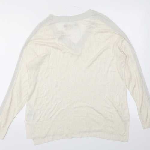 b.young Womens Ivory   Basic T-Shirt Size L