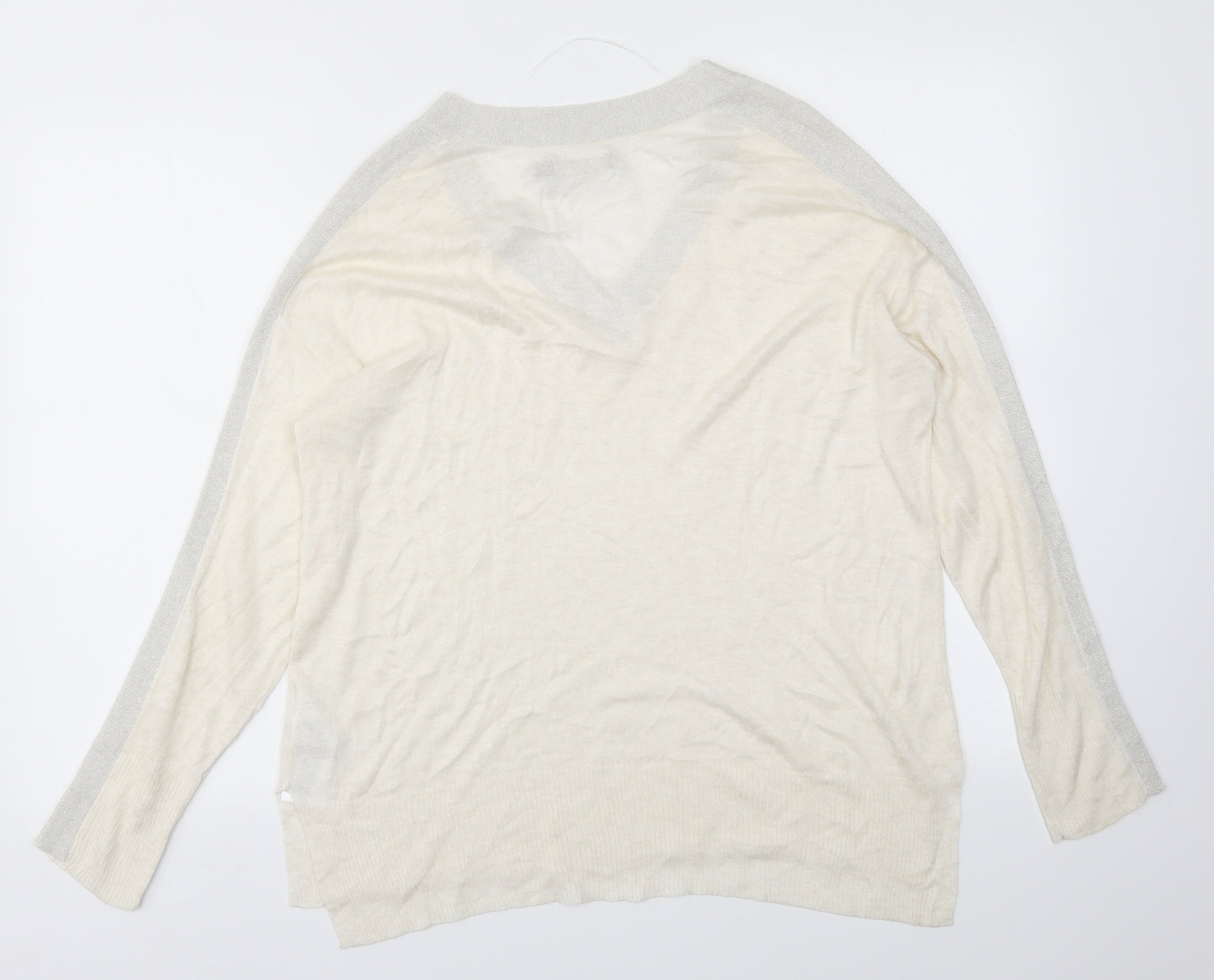 b.young Womens Ivory   Basic T-Shirt Size L