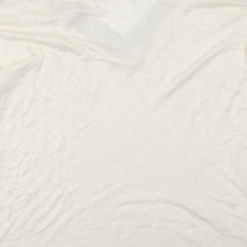 b.young Womens Ivory   Basic T-Shirt Size L