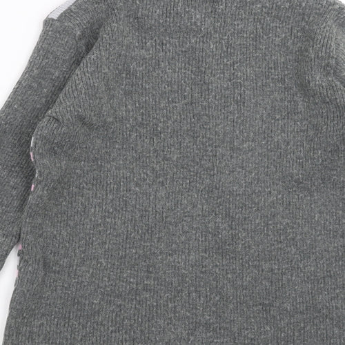AFIBEL Womens Grey Striped Knit Pullover Jumper Size 10