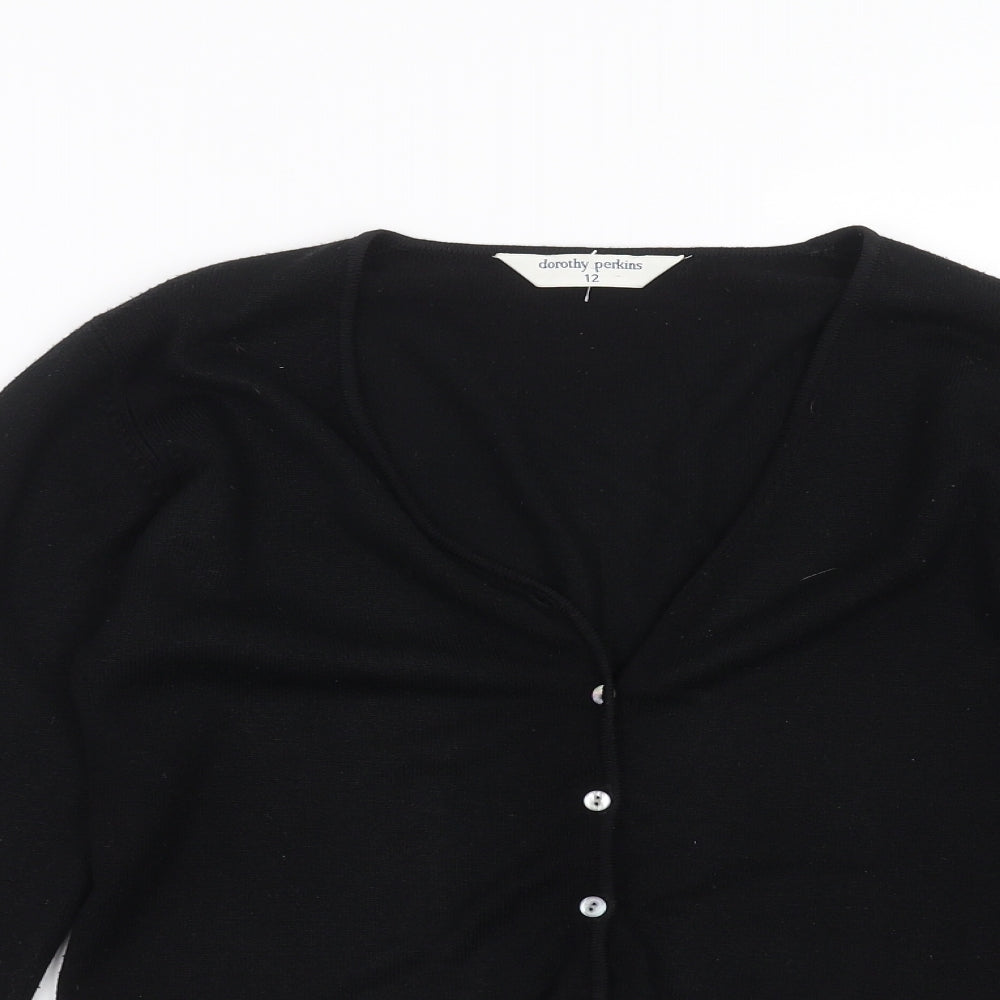 Dorothy Perkins Womens Black  Knit Cardigan Jumper Size 12