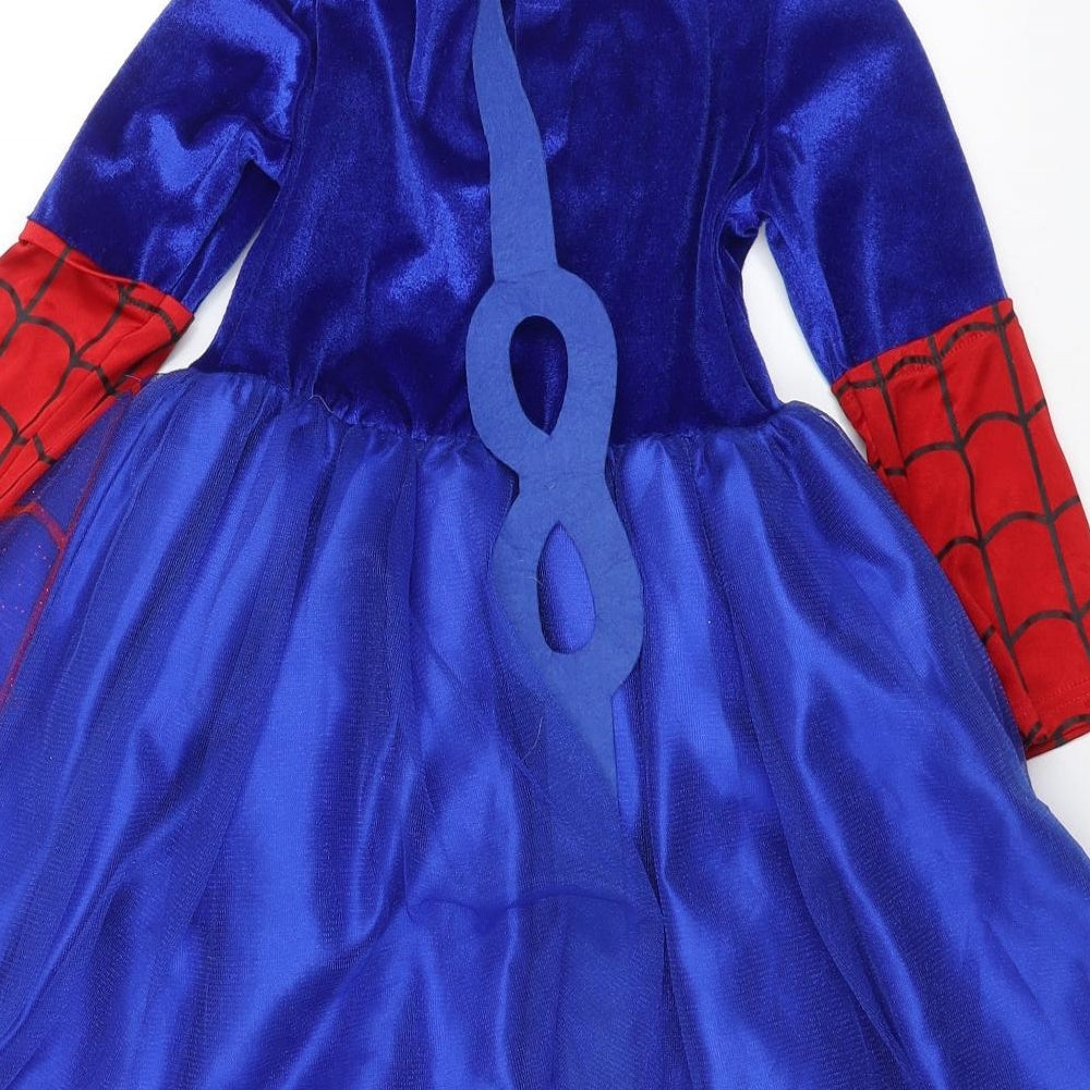 Marvel Girls Blue   Ball Gown  Size 5-6 Years  - Spiderman costume