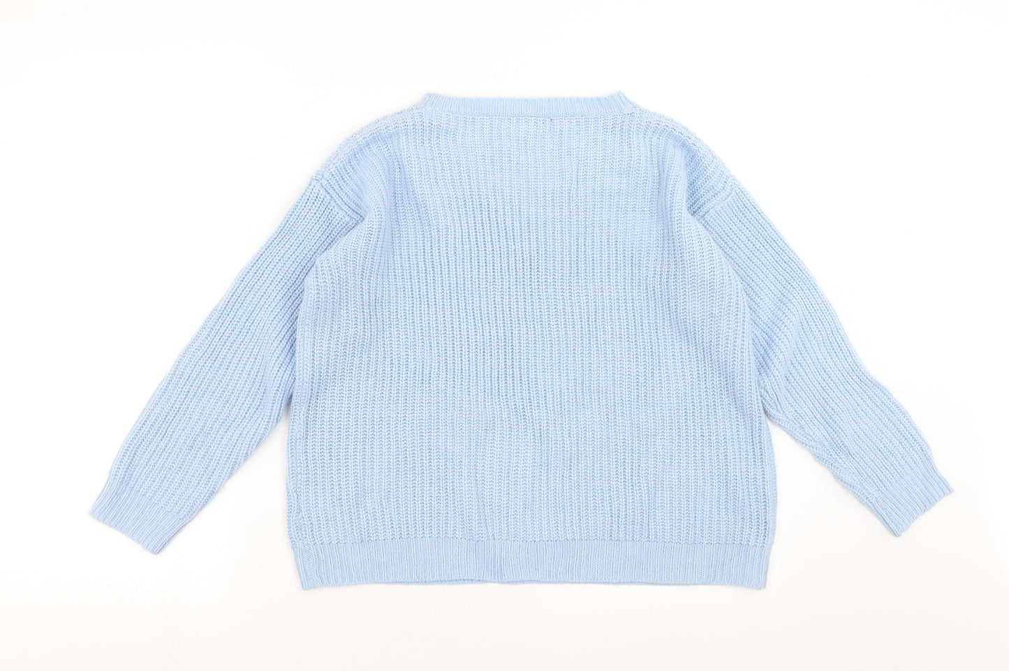 Select Womens Blue  Knit Pullover Jumper Size 14  - beaded neck line