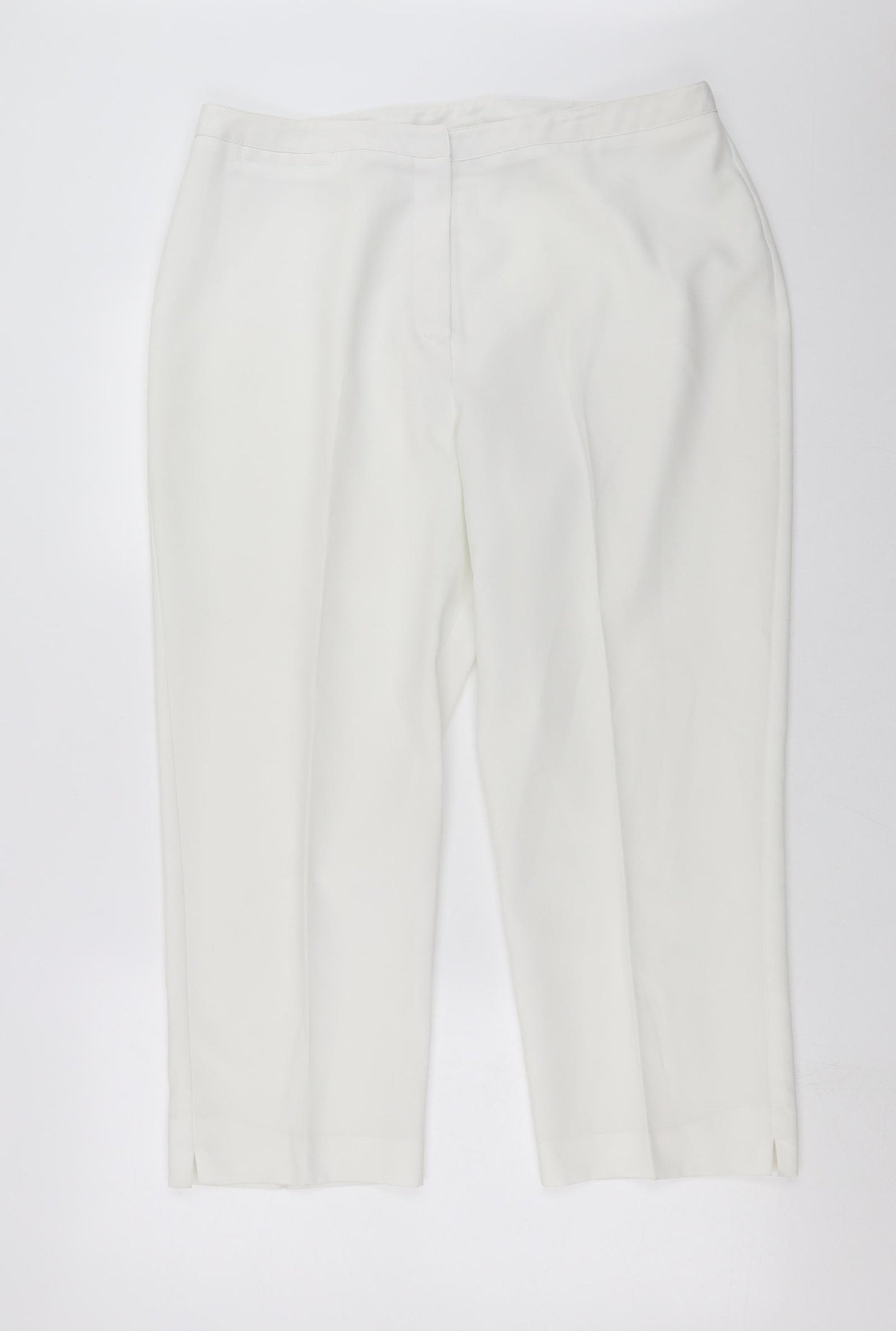 AMARANTO Womens White   Cropped Trousers Size 18 L24 in