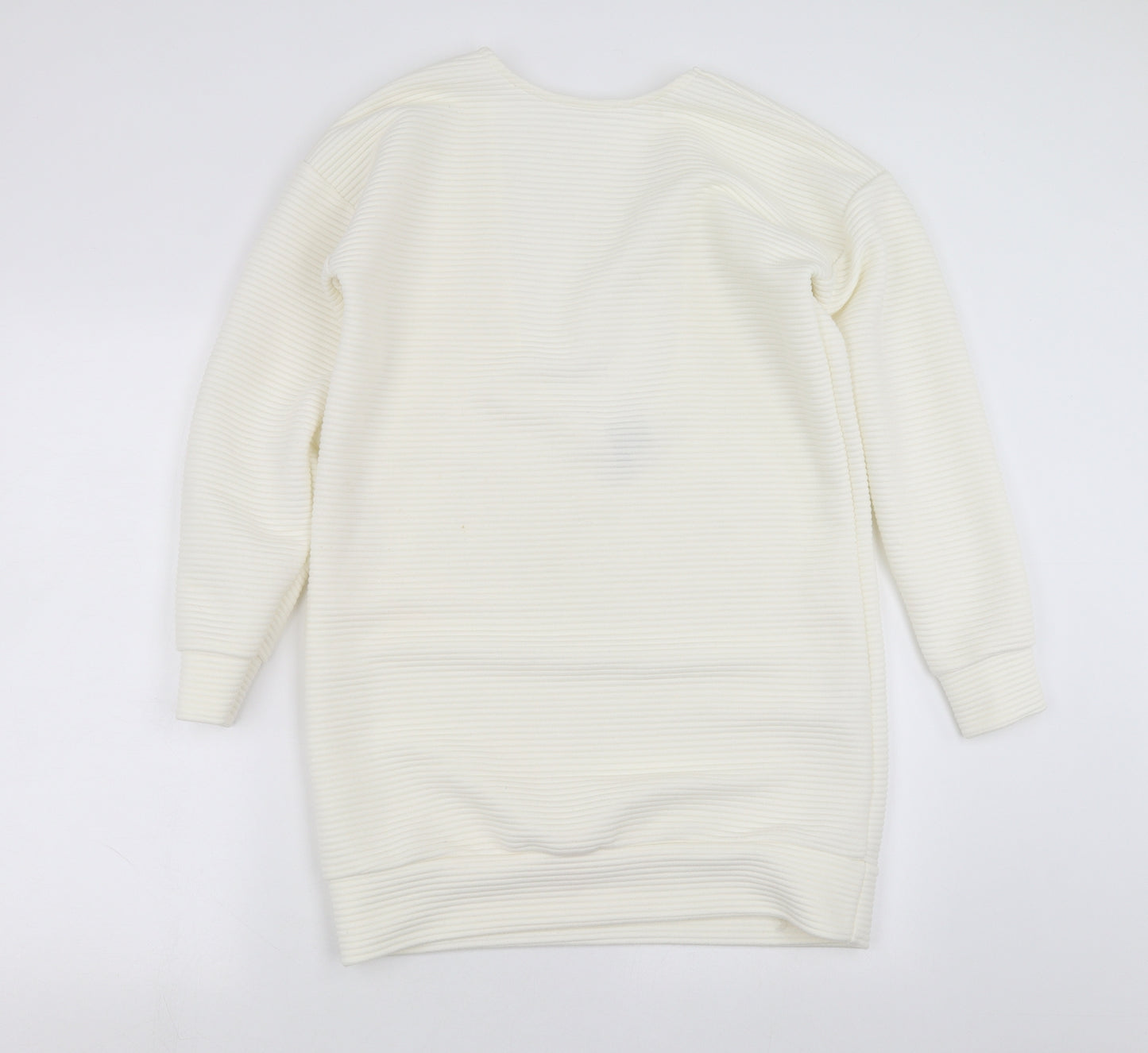 ASOS Womens White Striped  Pullover Sweatshirt Size 8  - Scoop Back