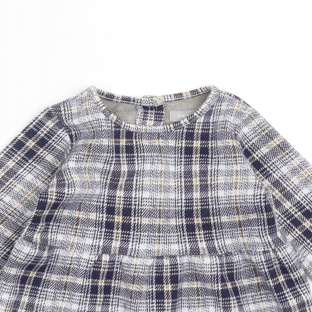 Primark Girls Blue Plaid  Fit & Flare  Size 18-24 Months
