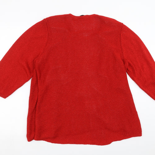 Marks and Spencer Womens Red  Knit Cardigan Jumper Size 22  - Cardigan and top all in one