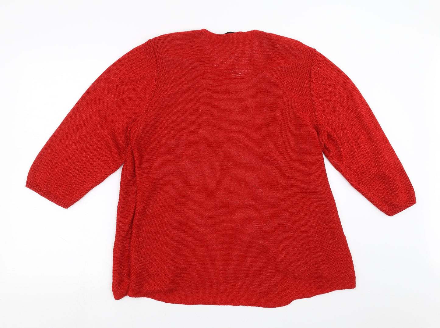 Marks and Spencer Womens Red  Knit Cardigan Jumper Size 22  - Cardigan and top all in one