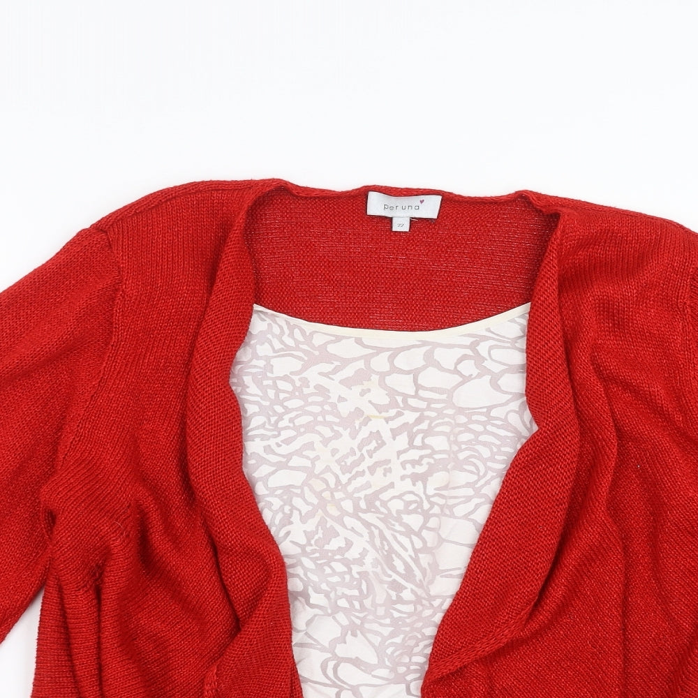 Marks and Spencer Womens Red  Knit Cardigan Jumper Size 22  - Cardigan and top all in one