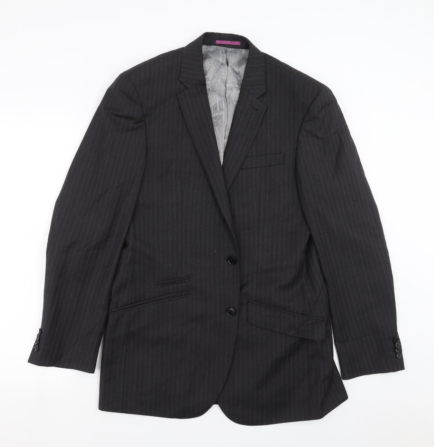 NEXT Mens Grey Striped  Jacket Suit Jacket Size 38