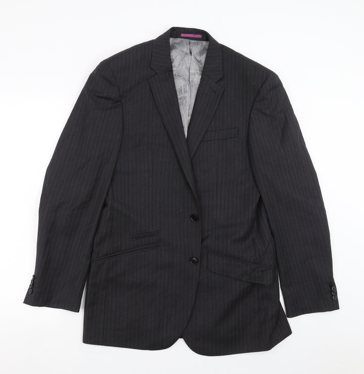 NEXT Mens Grey Striped  Jacket Suit Jacket Size 38