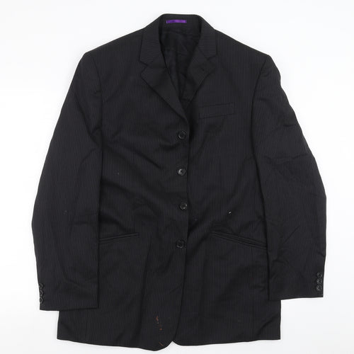NEXT Mens Black Striped  Jacket Suit Jacket Size 40