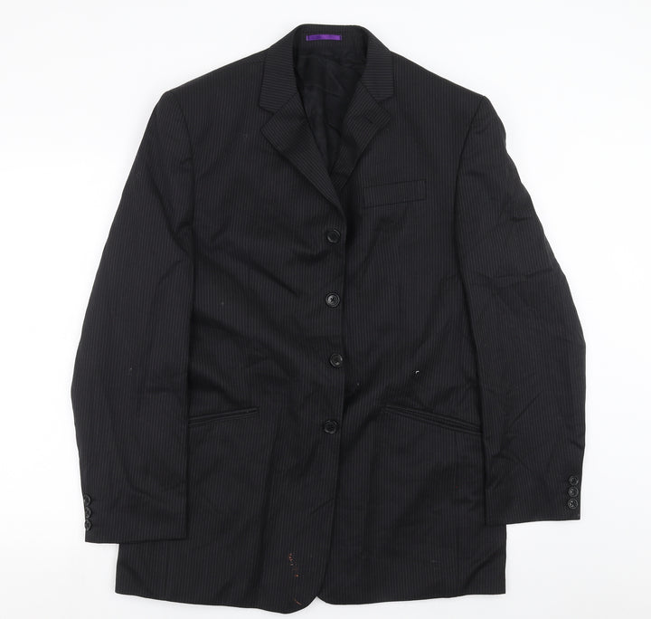 NEXT Mens Black Striped  Jacket Suit Jacket Size 40