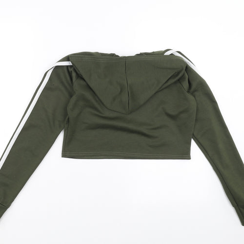 PRETTYLITTLETHING Womens Green   Pullover Hoodie Size S  - cropped