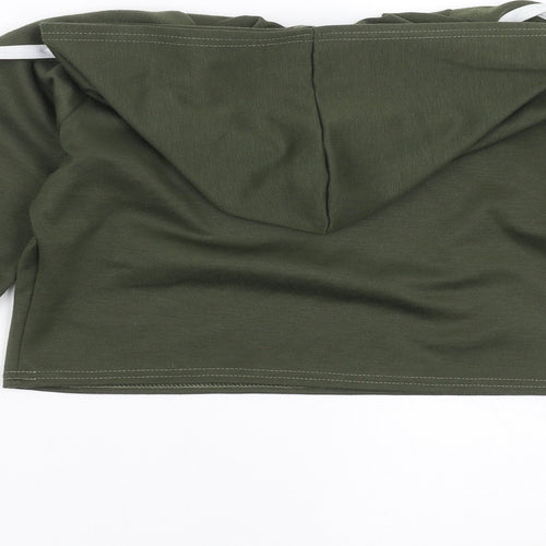 PRETTYLITTLETHING Womens Green   Pullover Hoodie Size S  - cropped