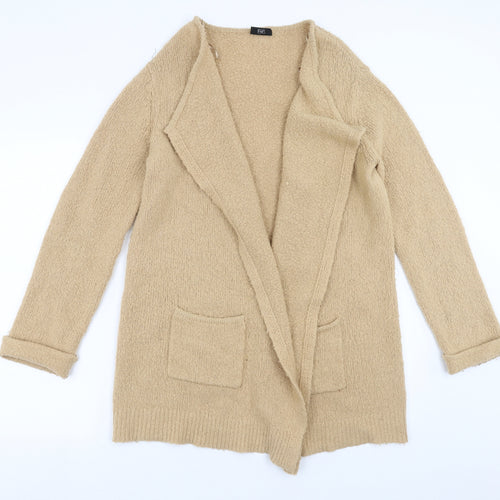 F&F Womens Beige  Knit Cardigan Jumper Size 12