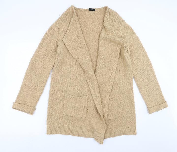F&F Womens Beige  Knit Cardigan Jumper Size 12