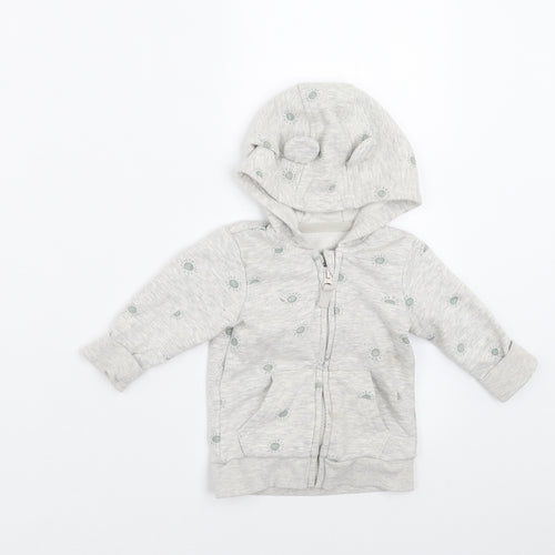 George Baby Grey   Full Zip Jumper Size 3-6 Months  - sun print