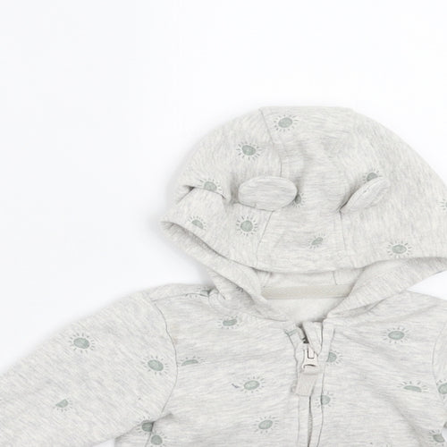 George Baby Grey   Full Zip Jumper Size 3-6 Months  - sun print