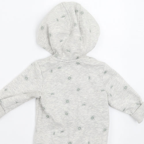 George Baby Grey   Full Zip Jumper Size 3-6 Months  - sun print