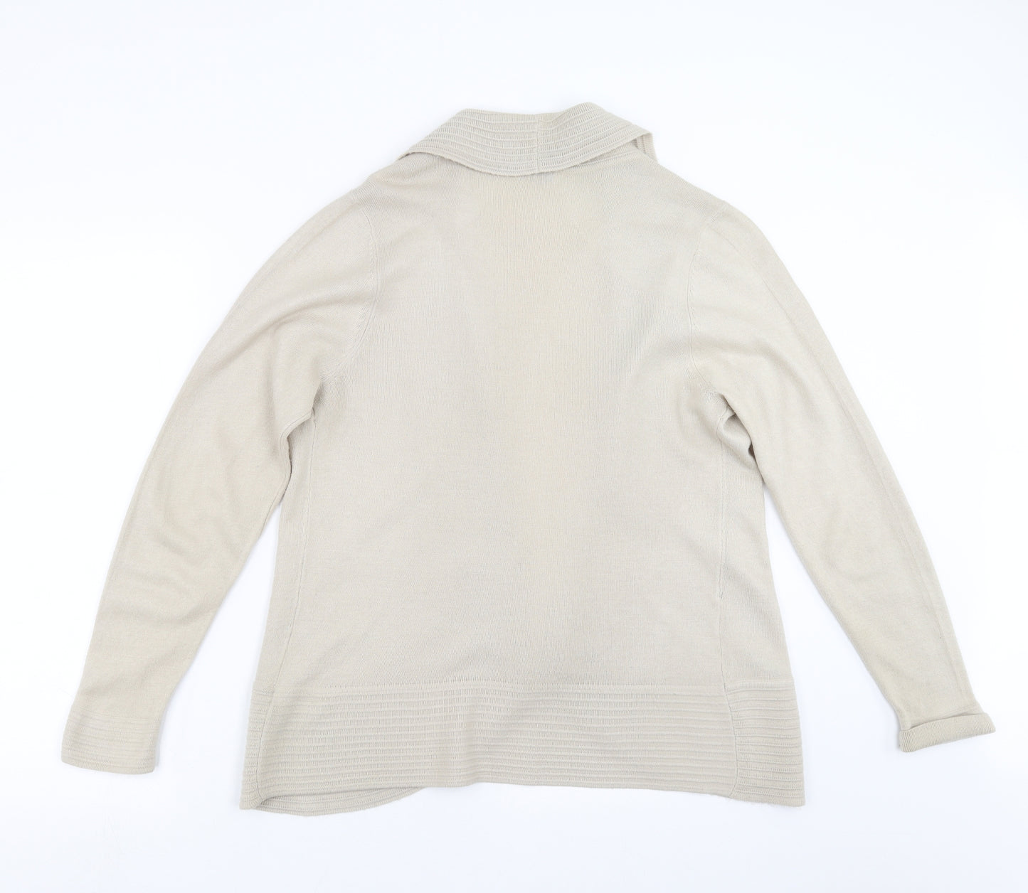 BHS Womens Beige  Knit Cardigan Jumper Size 14