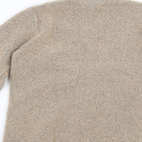 BM Womens Beige  Knit Pullover Jumper Size M  - Floral embroidery