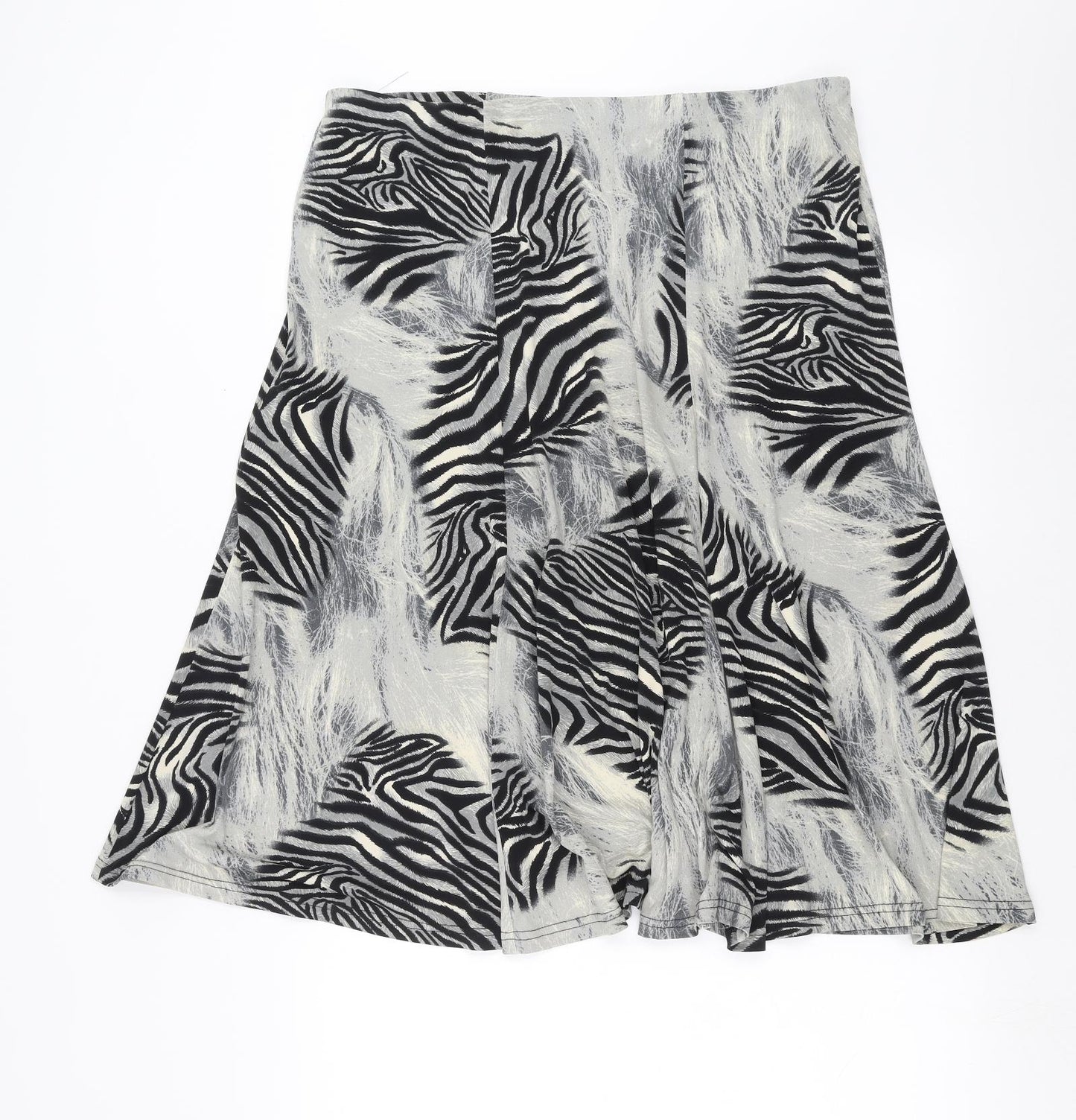 BM Womens Grey Animal Print  A-Line Skirt Size 18
