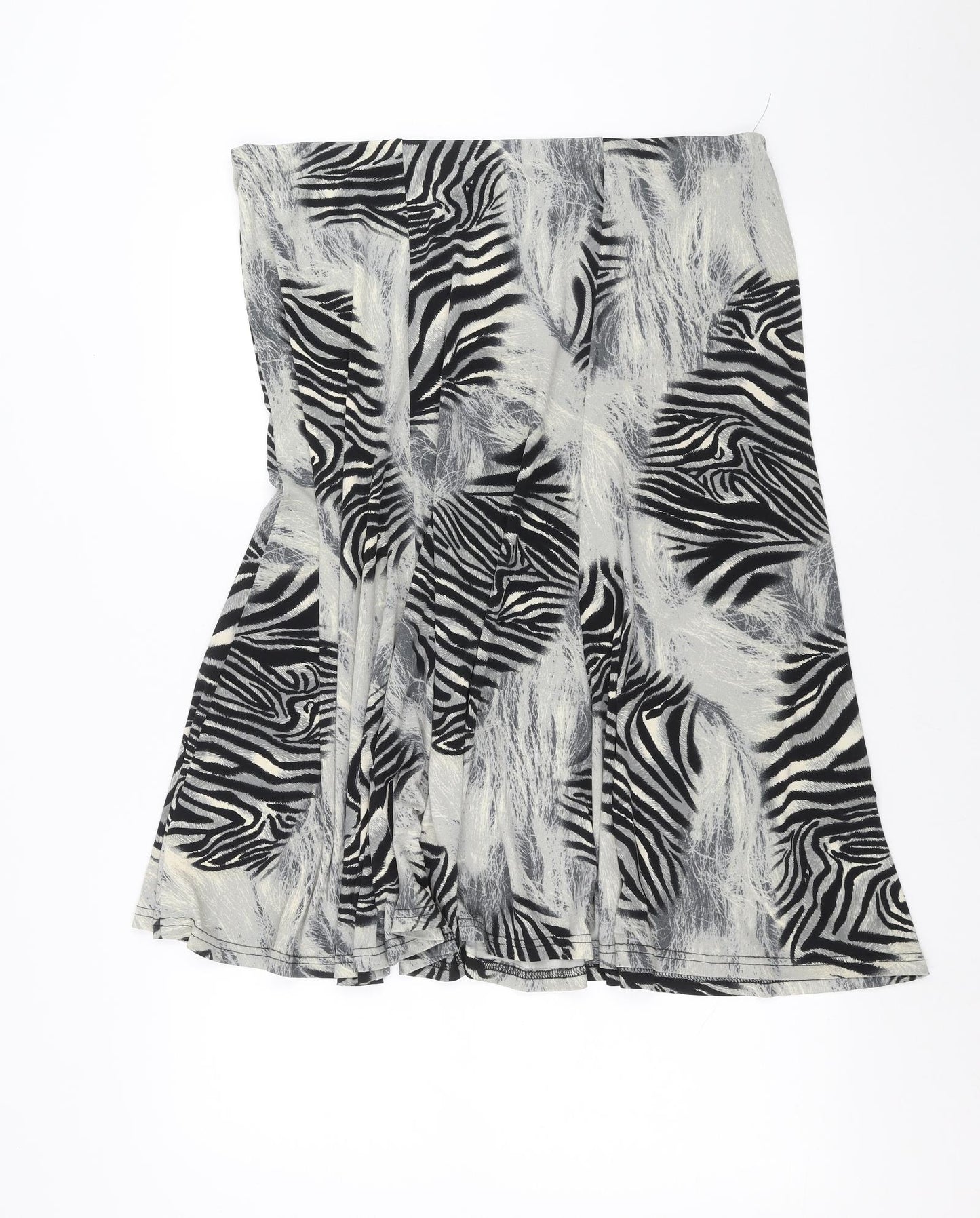 BM Womens Grey Animal Print  A-Line Skirt Size 18