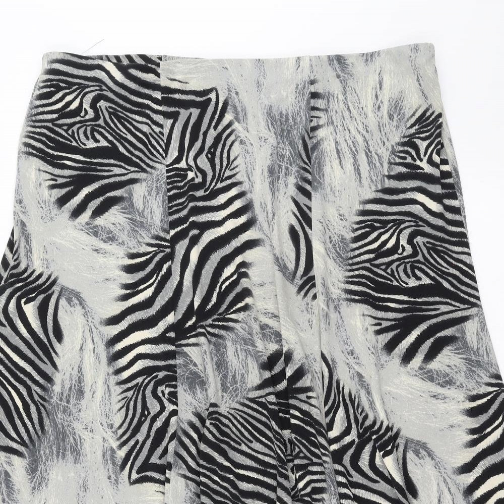 BM Womens Grey Animal Print  A-Line Skirt Size 18