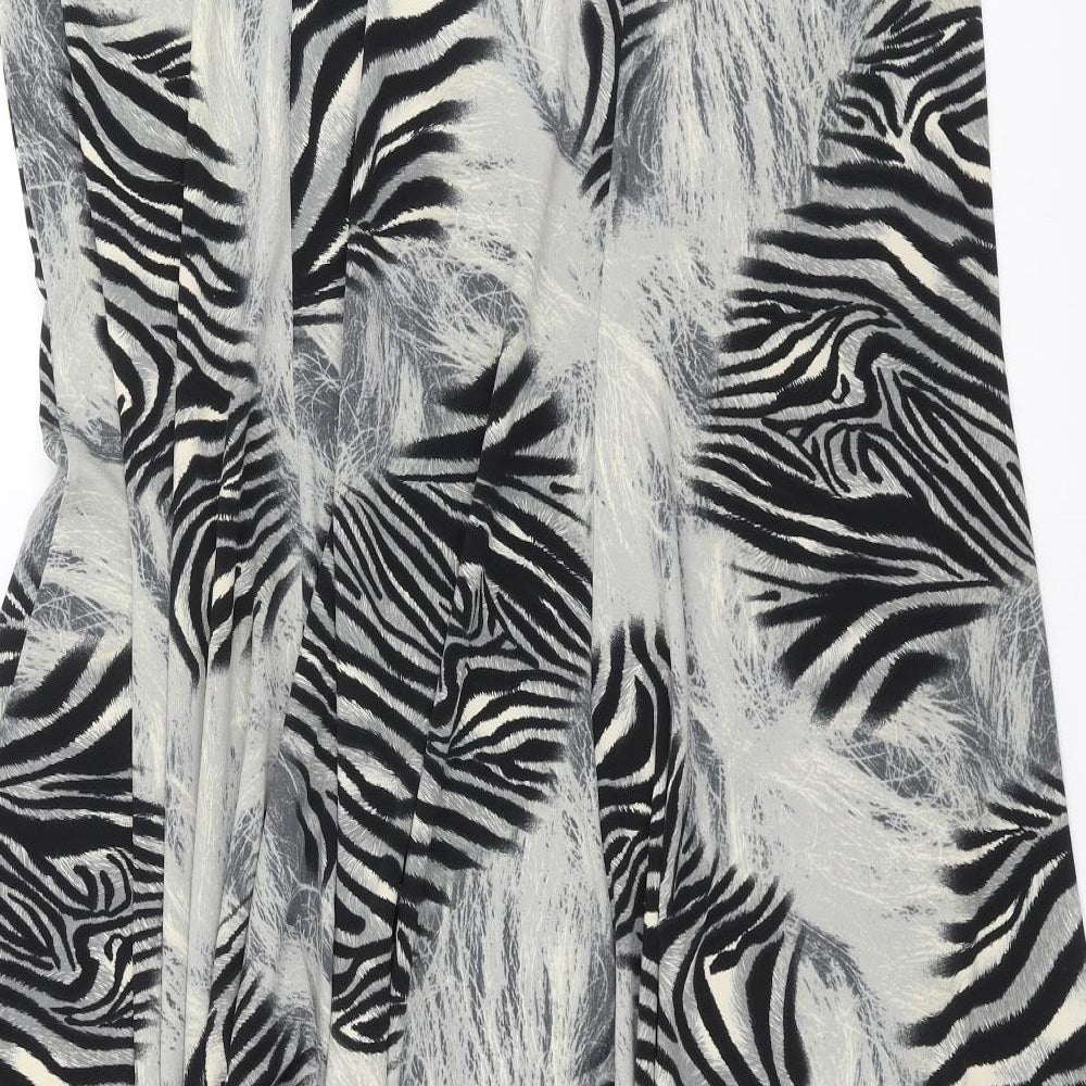 BM Womens Grey Animal Print  A-Line Skirt Size 18