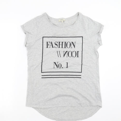 Papaya Womens Grey   Basic T-Shirt Size 12  - Fashion Icon