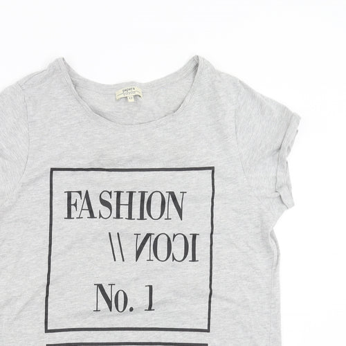 Papaya Womens Grey   Basic T-Shirt Size 12  - Fashion Icon