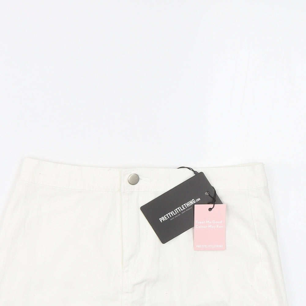 PRETTYLITTLETHING Womens White   Mini Skirt Size 10