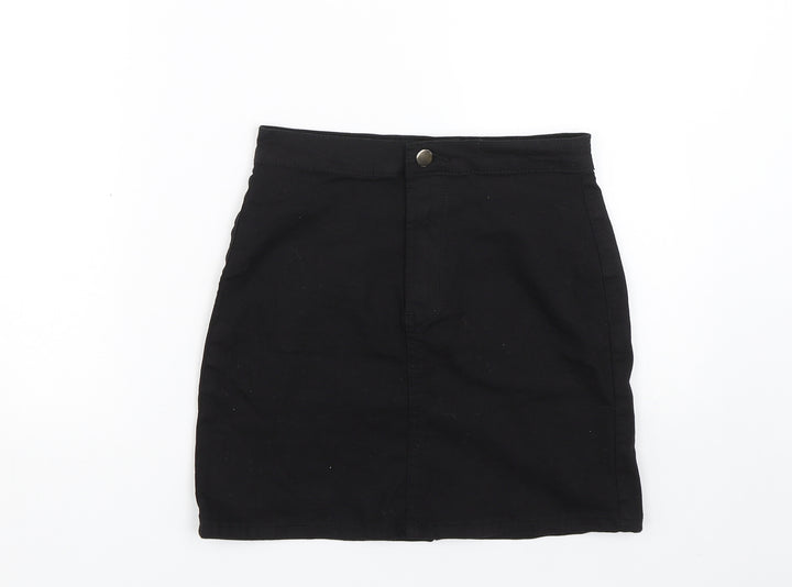 PRETTYLITTLETHING Womens Black Denim Mini Skirt Size 8