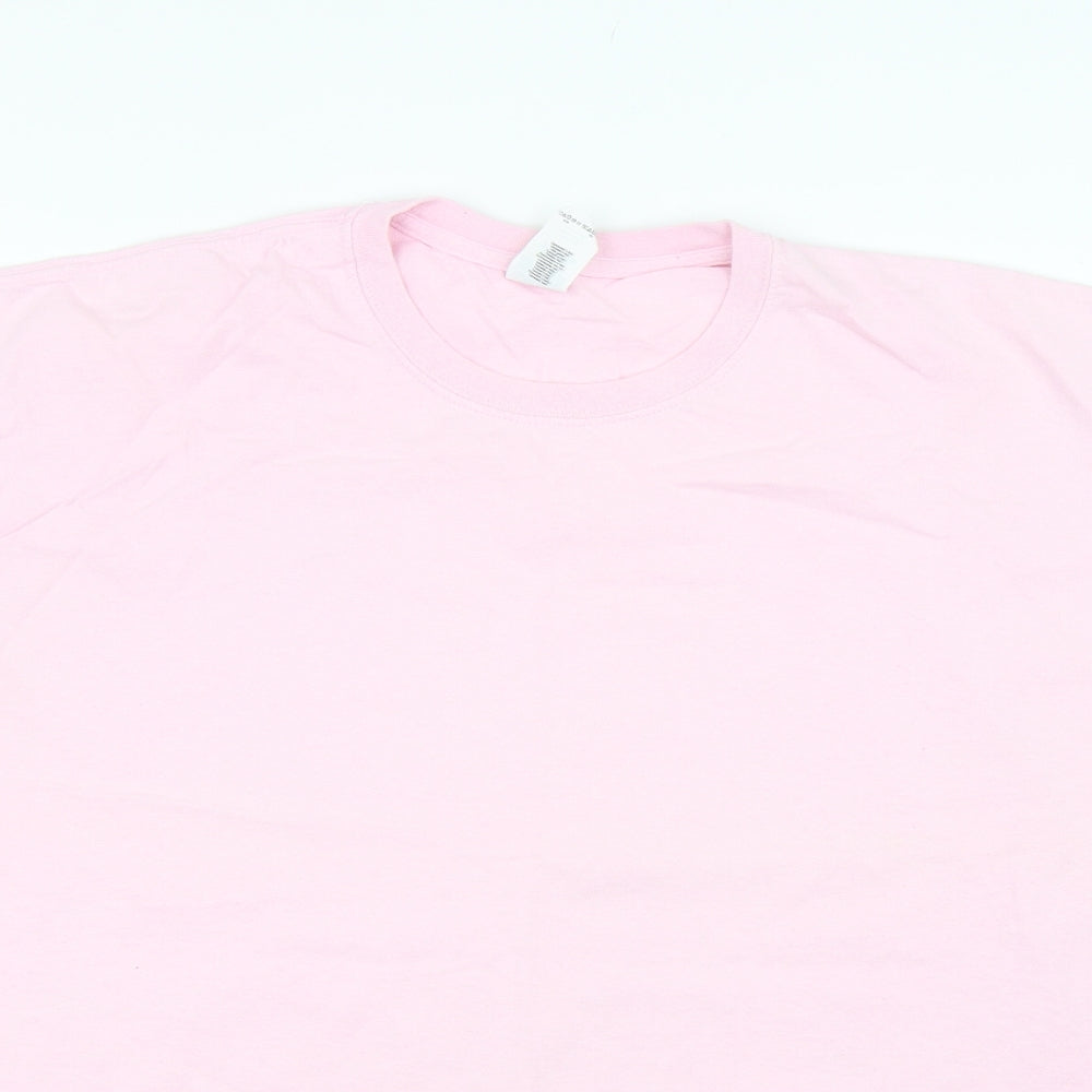 Gildan Mens Pink    T-Shirt Size XL
