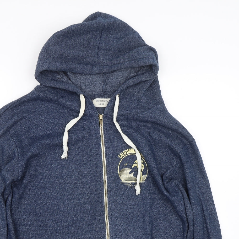 ocean drive Mens Blue   Full Zip Hoodie Size M
