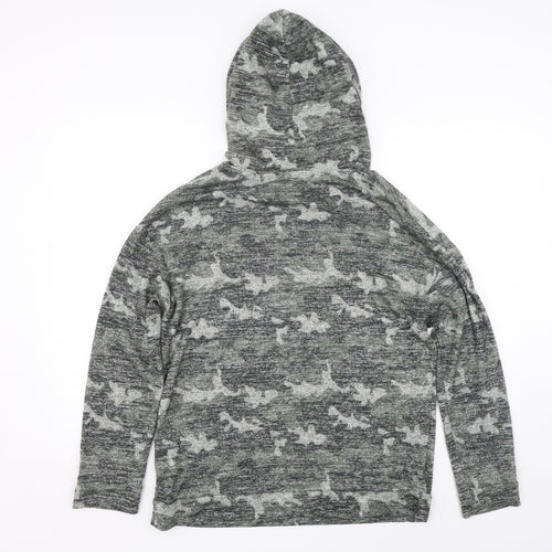 Papaya Womens Green Camouflage  Pullover Hoodie Size 12