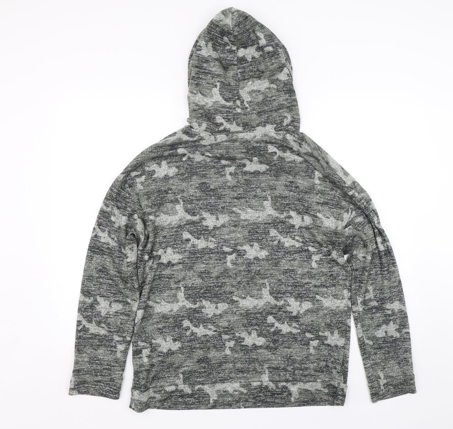 Papaya Womens Green Camouflage  Pullover Hoodie Size 12