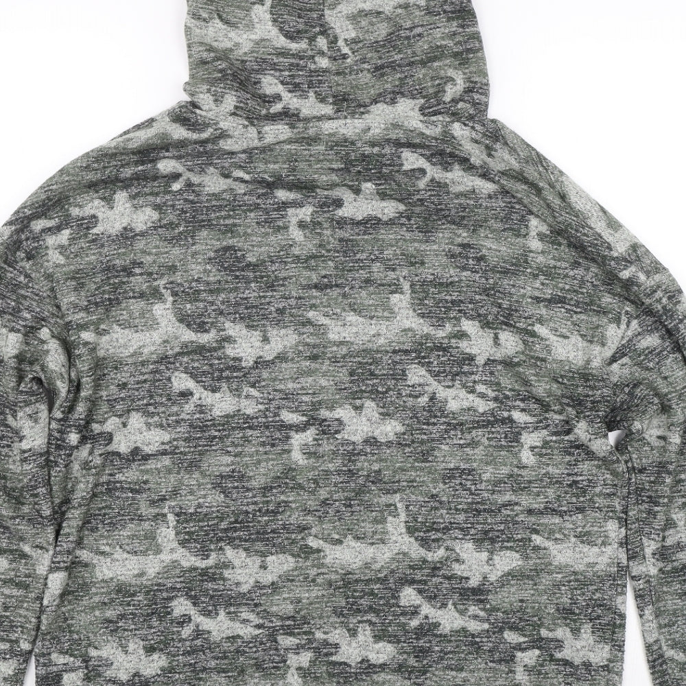 Papaya Womens Green Camouflage  Pullover Hoodie Size 12