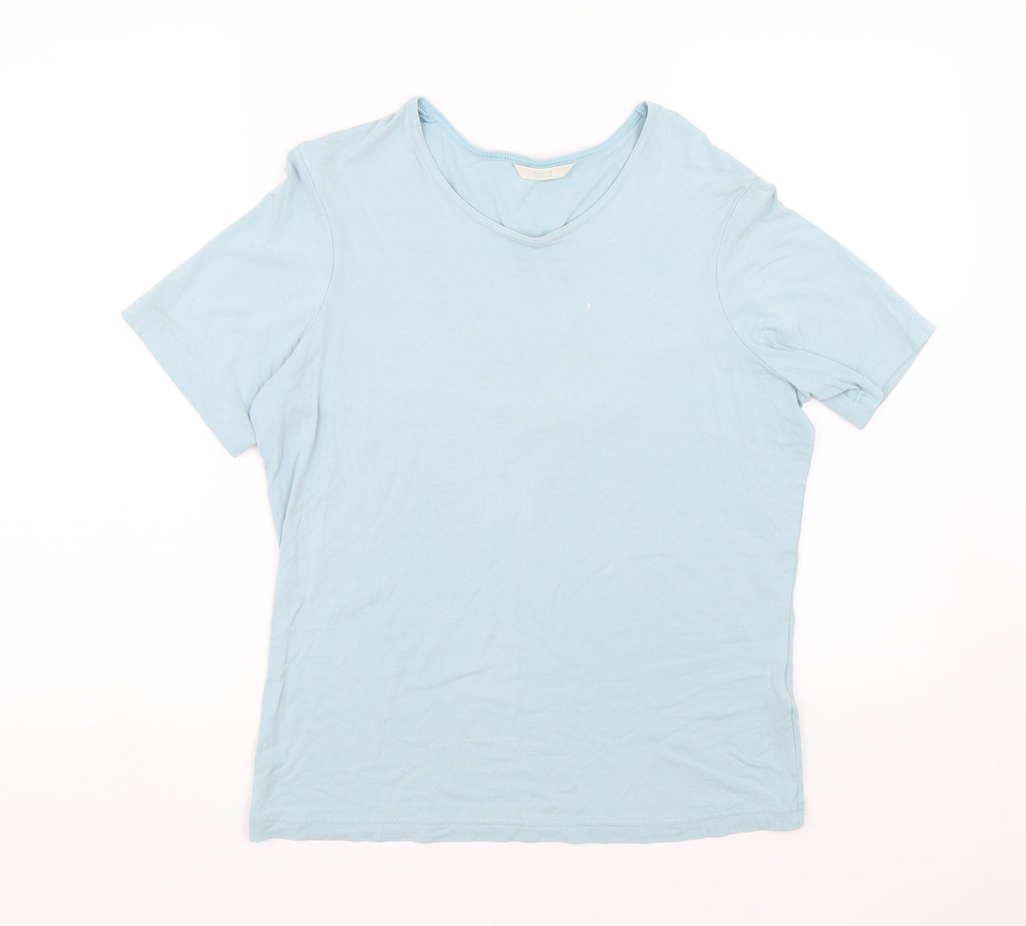M&S Womens Blue   Basic T-Shirt Size 14