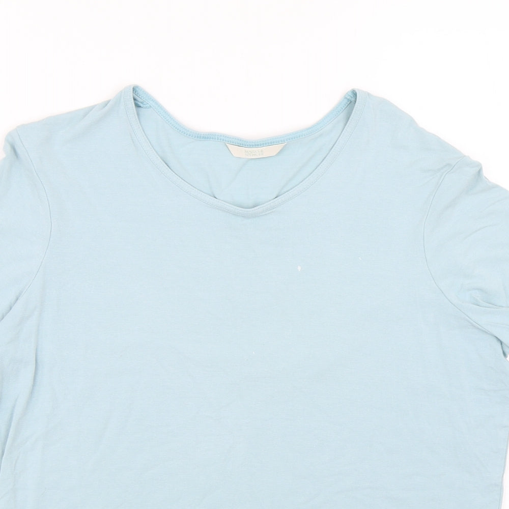 M&S Womens Blue   Basic T-Shirt Size 14