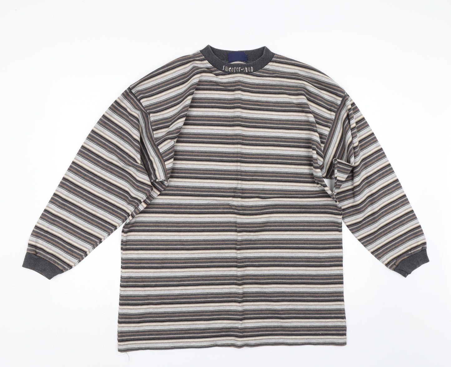 The Sweater Shop Womens Brown Striped  Pullover Jumper Size L