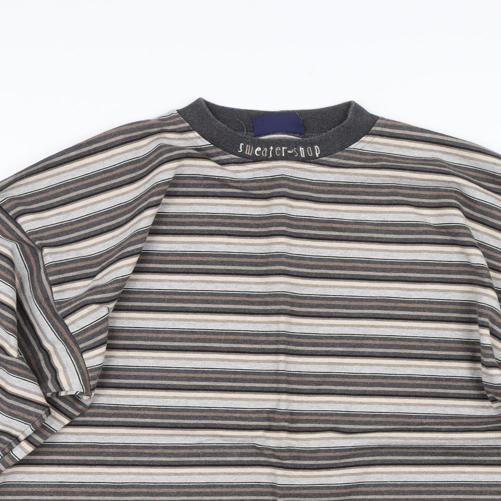 The Sweater Shop Womens Brown Striped  Pullover Jumper Size L