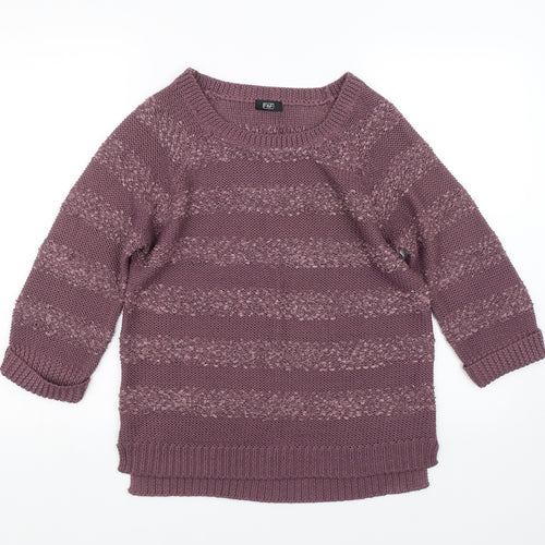 F&F Womens Purple Floral  Pullover Jumper Size 12