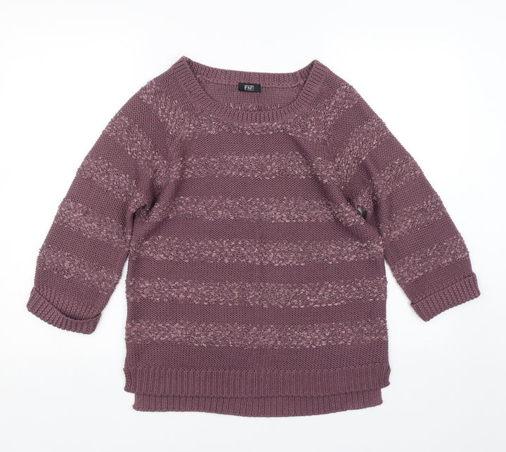F&F Womens Purple Floral Pullover Jumper Size 12