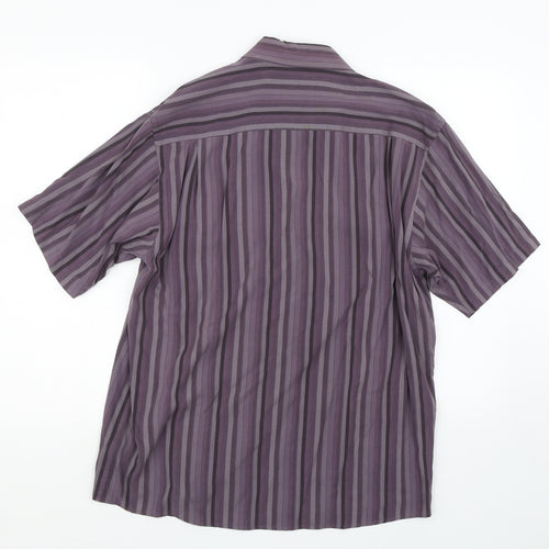 Wolsey Mens Purple Striped   Button-Up Size L