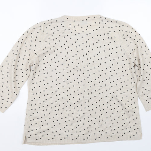 Papaya Womens Beige Polka Dot  Pullover Jumper Size 18