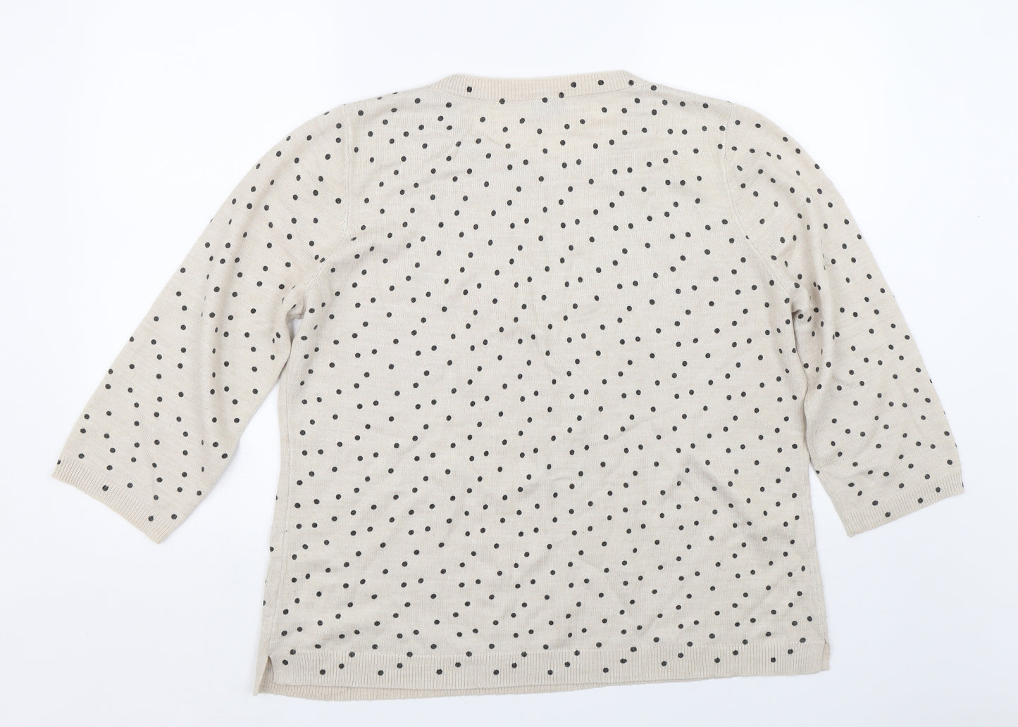 Papaya Womens Beige Polka Dot  Pullover Jumper Size 18